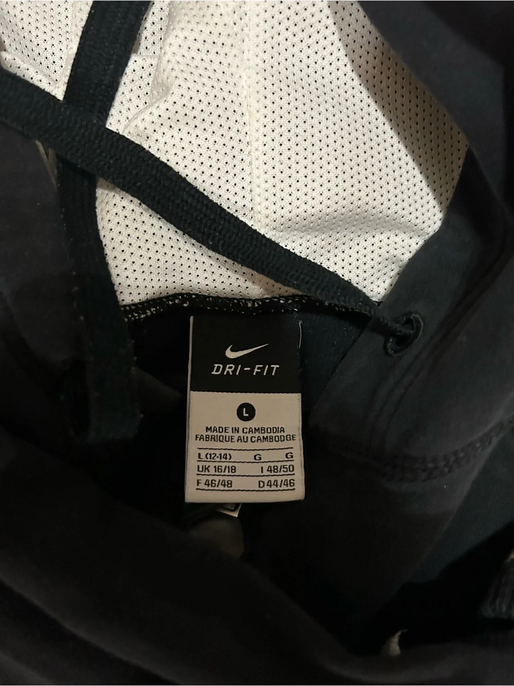 Nike Black and White Dri-FIT Short Sleeve Hoodie